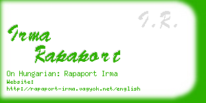 irma rapaport business card